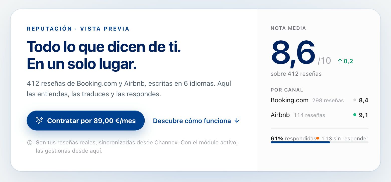 Vista previa de Reputación con tus propias reseñas